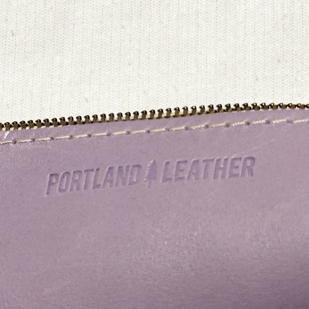 Portland Leather “Alpine” Zipper Pouch Purple - Picture 2 of 8